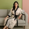 Soft Satin Fabric Women’s Kimono Robe – Luxury Nightwear