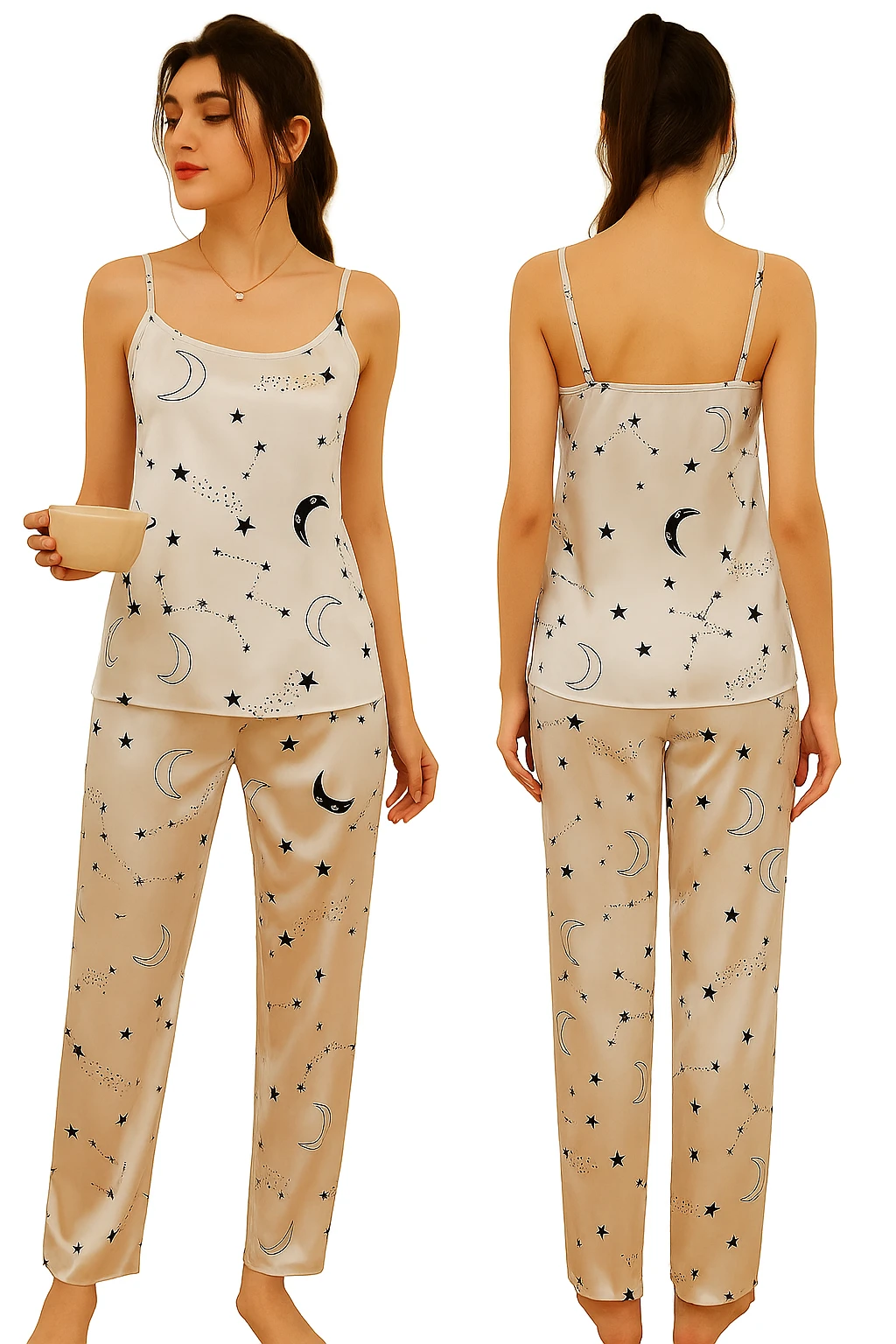 webp (3) Women’s satin pajama set with moon and star print, sleeveless top and full-length pants